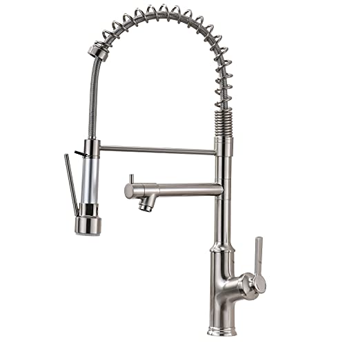 AIMADI Kitchen Sink Faucet,Kitchen Faucet with Sprayer,Commercial Single Handle Stainless Steel Brushed Nickel Kitchen Faucet