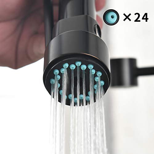 Spring Commercial Kitchen Sink Faucet,Modern Single Handle Oil Rubbed Bronze Kitchen Faucets with Pull Down Sprayer