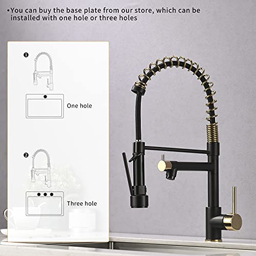 AIMADI Kitchen Faucet,Black Kitchen Faucet with Sprayer,Commercial Style Matte Black Faucet Kitchen Single Handle Single Hole Kitchen Sink Faucet