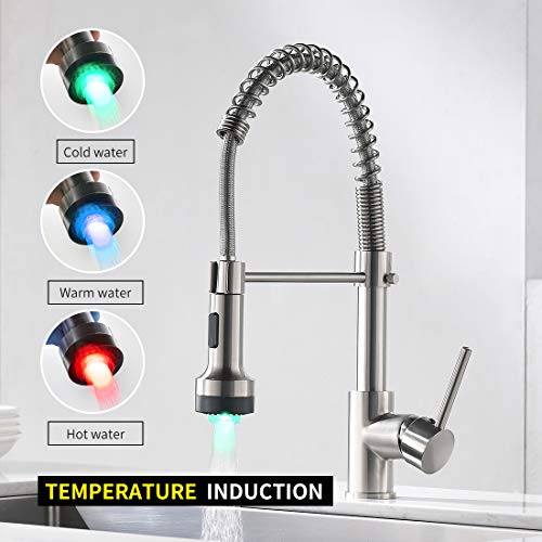 Modern Kitchen Faucet Pull Down Sprayer Stainless Steel Single