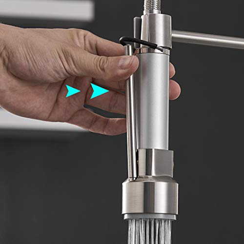 AIMADI Kitchen Faucet with Pull Down Sprayer,Commercial Single Handle High Arc Stainless Steel Brushed Nickel Kitchen Sink Faucet
